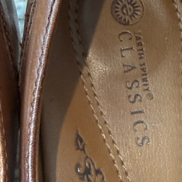 Earth Spirit Tan Leather Mary Jane Comfort Block Heels Size 8 1/2 - Picture 5 of 5